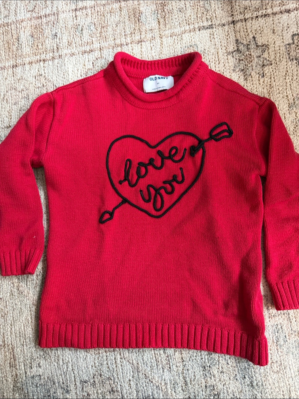 Old Navy Red Heart Arrow Pullover Sweater